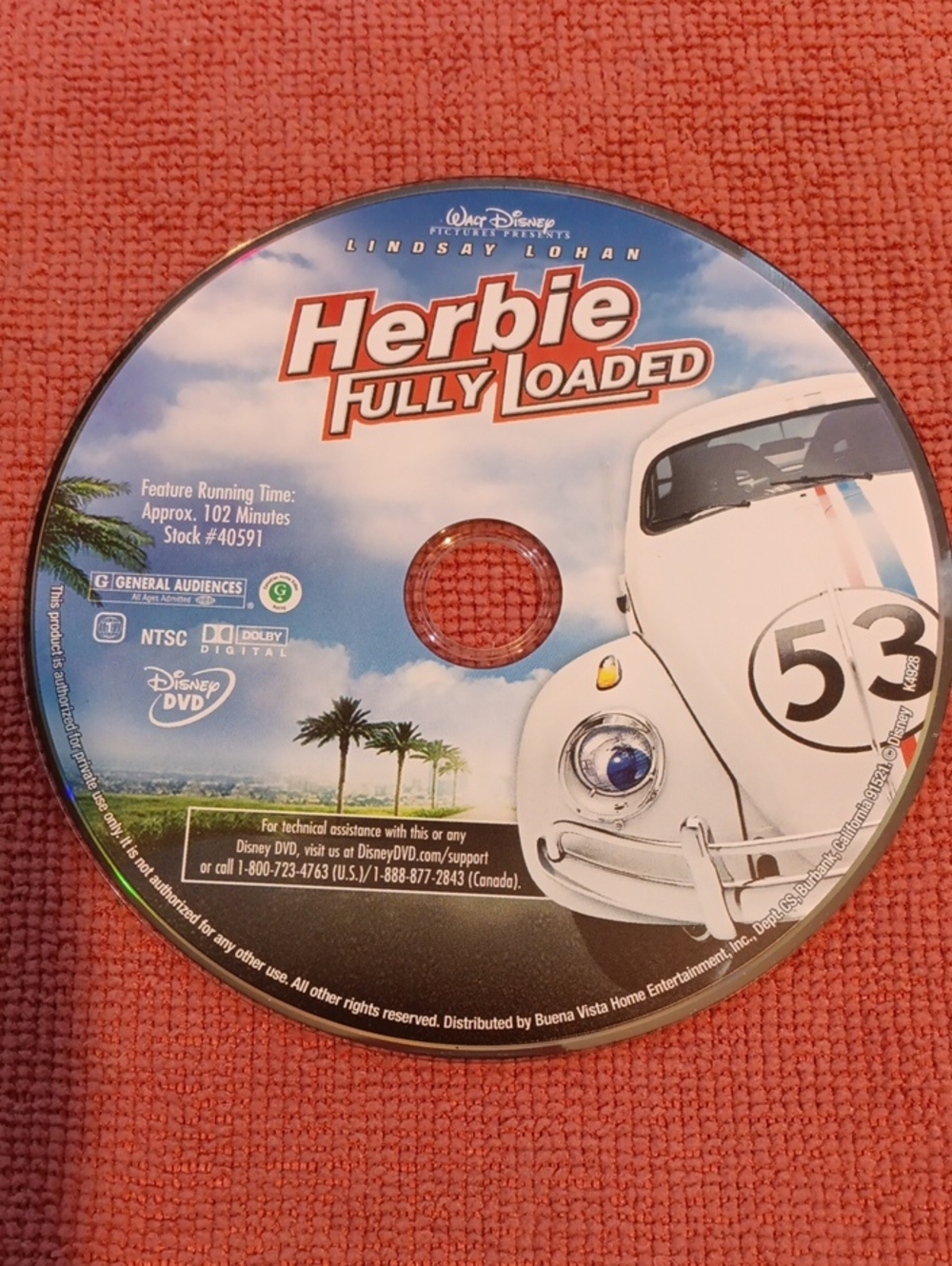 2/$8 Herbie: Fully Loaded DVD *NO CASE*